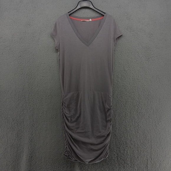 Athleta Dresses & Skirts - Athleta Dress Womens Small Gray Short Sleeve V Neck Cinched‎ Shirt Dress